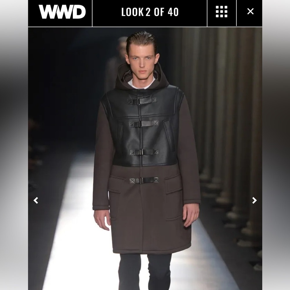Neil Barrett - Black and Brown Hooded Military Coat Oversized  Fit Size 48 Men’s